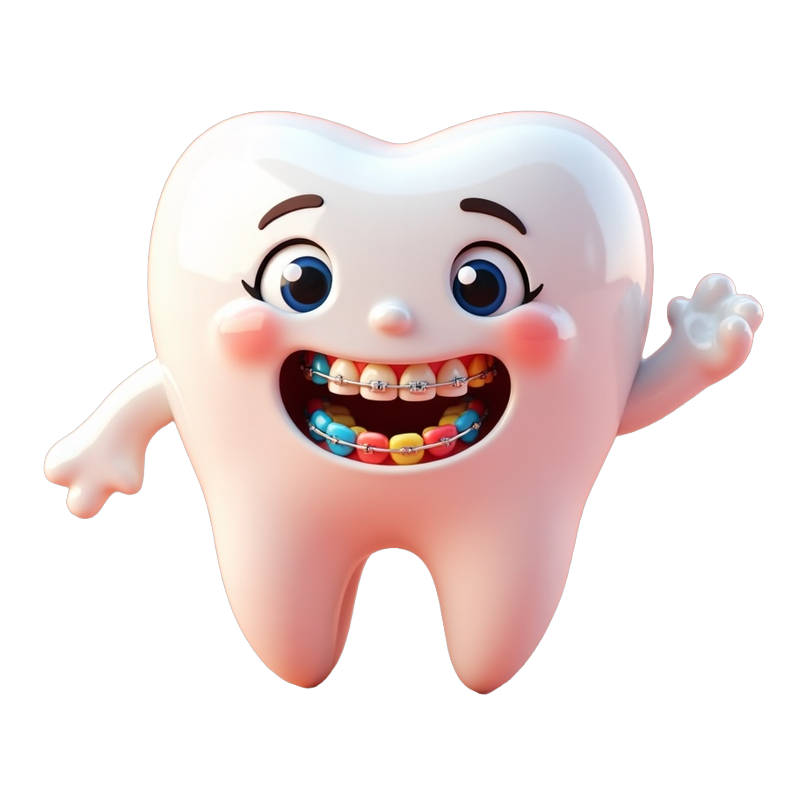 Mascota Brackets de P&P Kids con la Dra. Palma